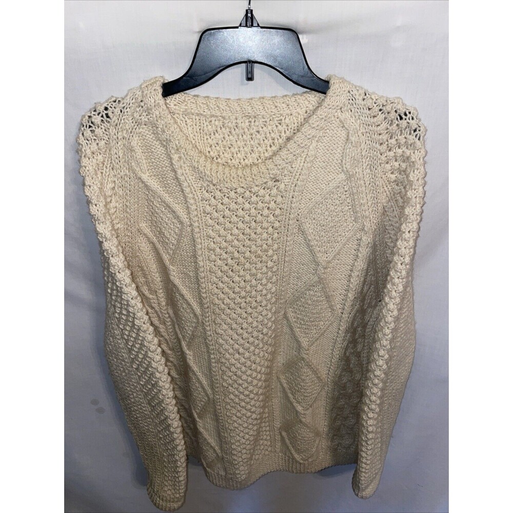 Unbranded Men’s Cable Knit Sweater Size XL Ivory Comfort Cozy Warmth Going Out